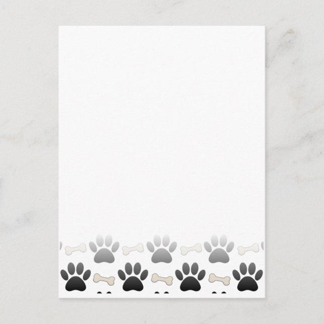 Cartão Postal Peças De Cães E Ossos Com Gradação (Frente)