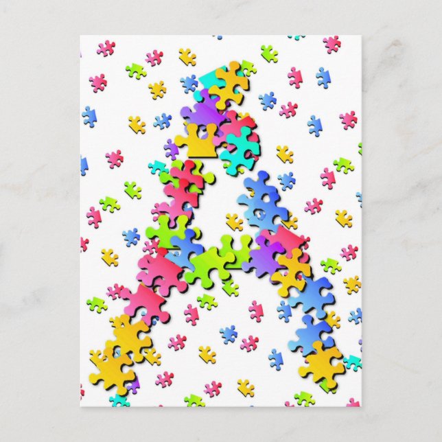 Cartão Postal Peças de quebra-cabeça - A (Frente)