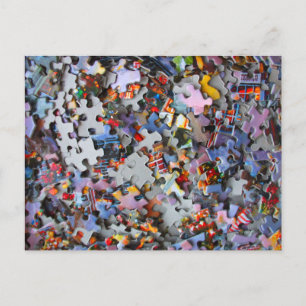 Cartão Postal Peças de Quebra-cabeça de serra