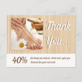 Cartão Postal Pedicure Unhas Pedicure Faixas de Bambu Obrigado