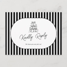 Cartão Postal Pedido de música de casamento listrada de preto e