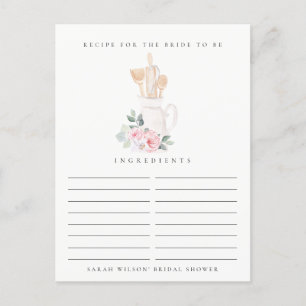 Cartão Postal Pedido de Receita Floral Utensílio Rubor Chuveiro 