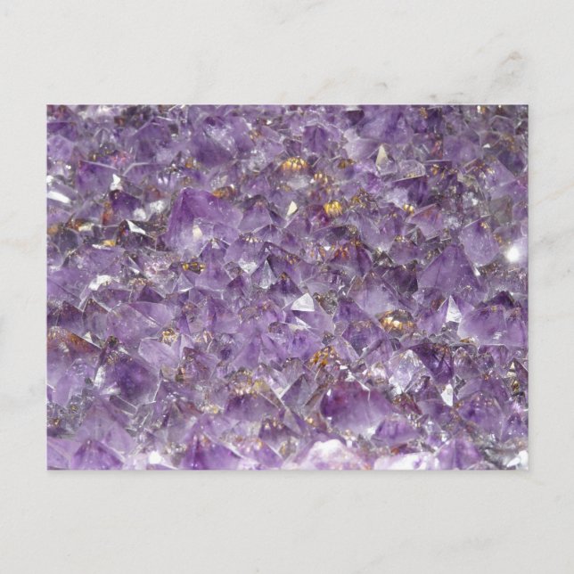 Cartão Postal Pedra de cristal violeta da gem Ametyst (Frente)