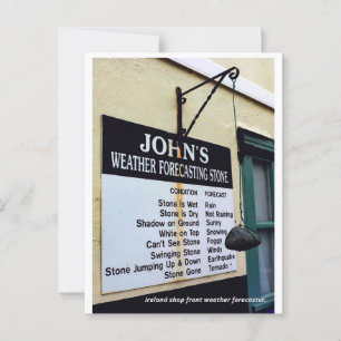 Cartão Postal Pedra de previsão meteorológica na Irlanda Humoros