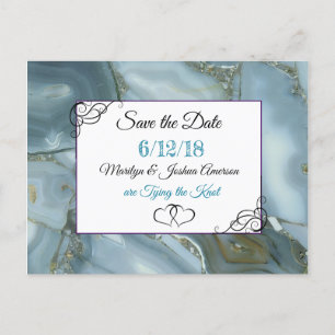 Cartão Postal Pedra Marmoreada Azul Salve o Cartão-Postal de Dat