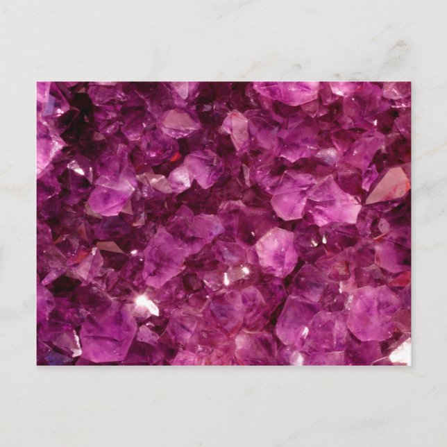 Cartão Postal Pedras preciosas roxas Amethyst de cristal de (Frente)