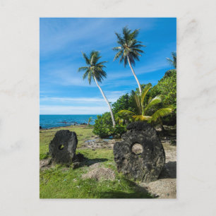 Cartão Postal Pedras Rai na Ilha Yap