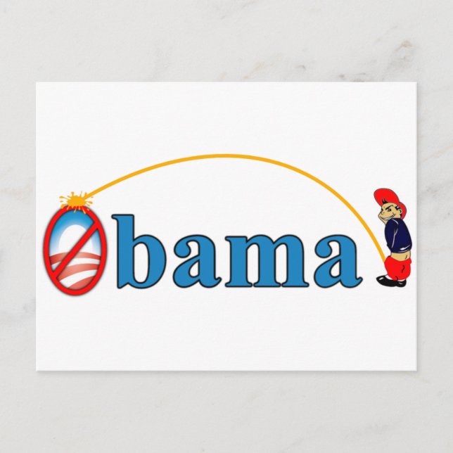Cartão Postal Pee on Obama (Frente)