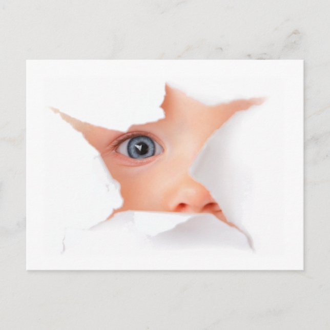 Cartão Postal Peeking Baby Vê Você (Frente)