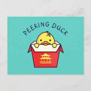 Cartão Postal Peeking Duck Pun