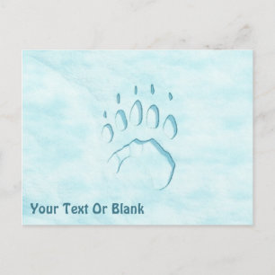 Cartão Postal Pegada de Pata de Urso Polar