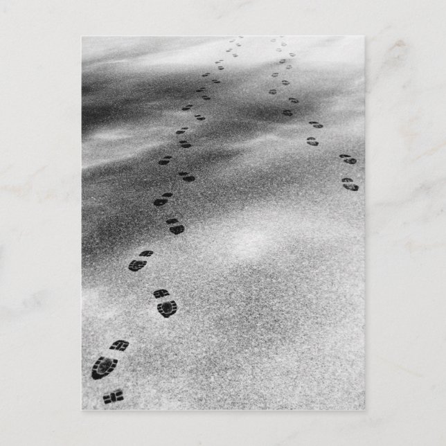 Cartão Postal Pegadas em neve (Frente)