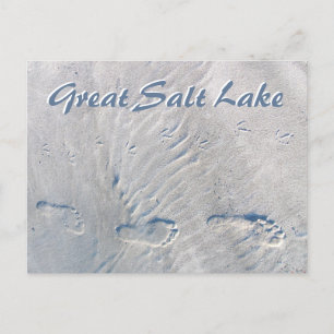 Cartão Postal Pegadas em Salty Sand, Excelente Salt Lake, Utah