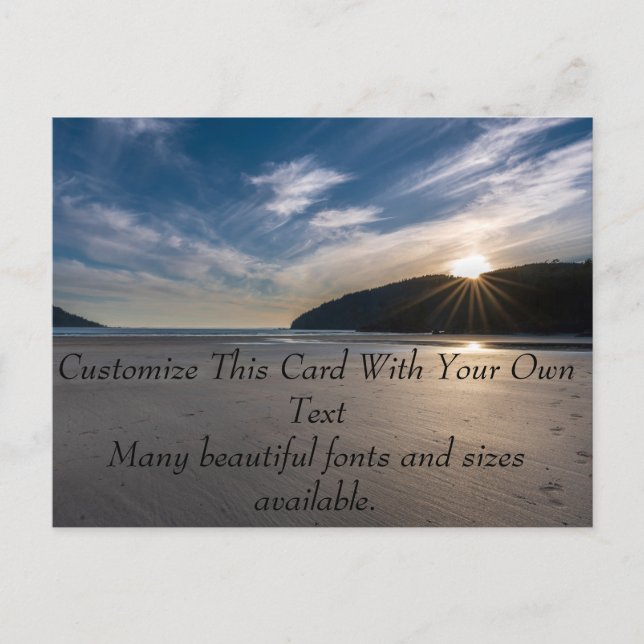 Cartão Postal Pegadas na areia da praia (Frente)