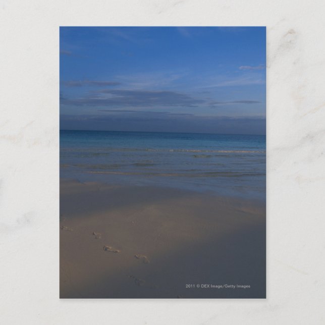 Cartão Postal Pegadas na praia (Frente)