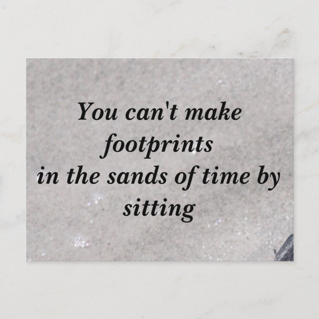 Cartão Postal Pegadas no cartão-postal de areia (Frente)