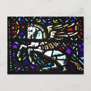Cartão Postal Pegasus Winged Horse de Vidro Esperado Fantasia