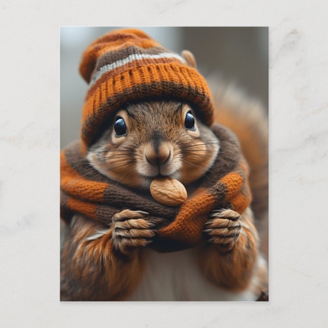 Cartão Postal Pego beliscando novamente - Imagem Ai esquilo (Frente)