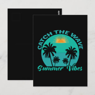 Cartão Postal Pegue a Onda Vibrações de Verão