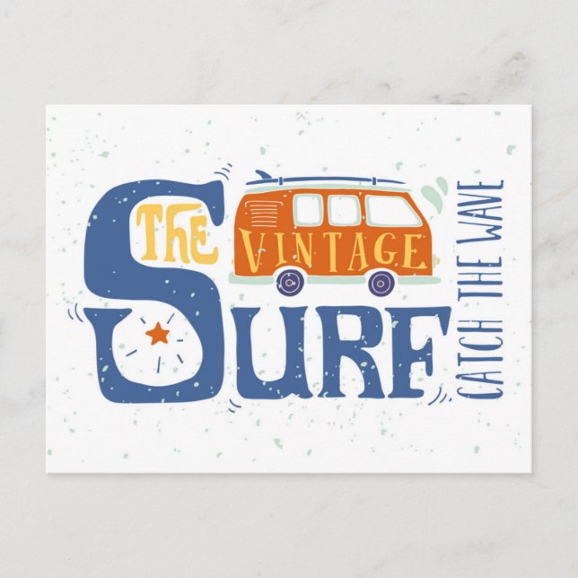Cartão Postal Pegue A Poster De Onda (Frente)