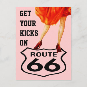 Cartão postal PEGUE SEU KICKS NA ROTA 66 Estilo Re