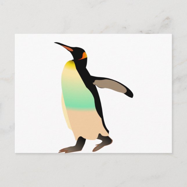 Cartão Postal Peguin Colorido (Frente)