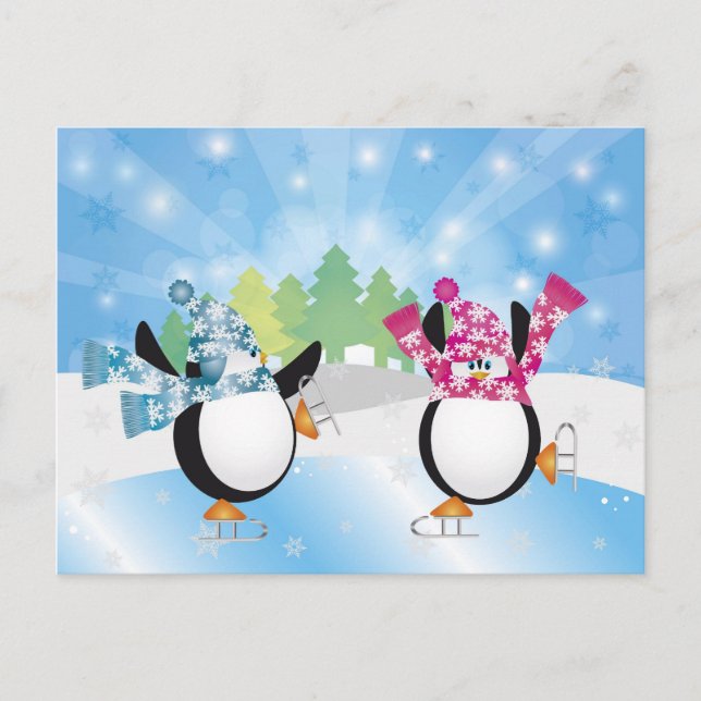 Cartão Postal Peguins Figura Cartão-postal de salto (Frente)