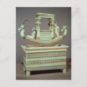 Cartão Postal Peito com barco decorado com duas cabeças