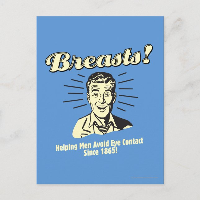 Cartão Postal Peitos: Ajudar evita o olhar directamente nos (Frente)