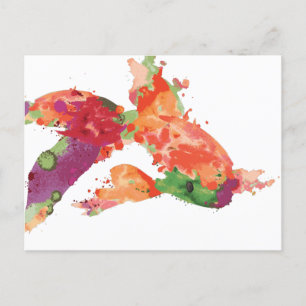 Cartão Postal peixe aquarela