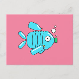 Cartão Postal Peixe de Garrafa Plástica // Conscientização sobre