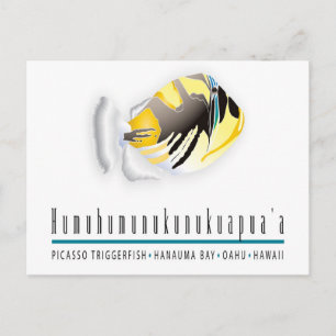 Cartão Postal Peixe do Estado do Havaí - Humuhumunukunukuapua'a