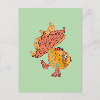 Cartão Postal Peixe Dourado Arte Popular Caprichosa | Fantasia B