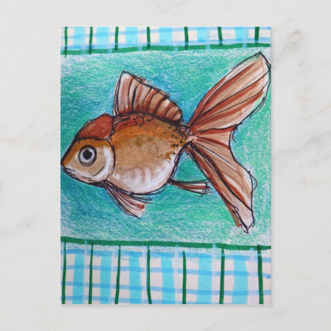 Cartão Postal Peixe Dourado Chique (Frente)