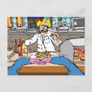 Cartão Postal Peixe e Batata Frita