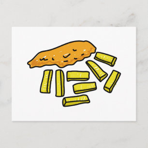Cartão Postal peixe e batatas fritas
