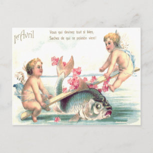 Cartão Postal Peixe Gangorra Anjo Querubim