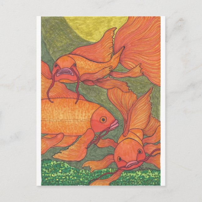 Cartão Postal Peixe-Gold- Koi (Frente)