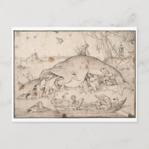 Cartão Postal Peixe grande come peixe pequeno por Pieter Bruegel