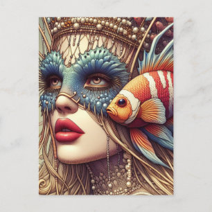 Cartão Postal Peixe-Palhaço Moda Mulher