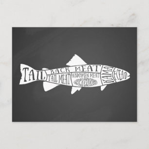 Cartão Postal peixe pescador marisco marisco caviar carne açougu