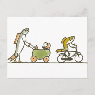Cartão Postal Peixes Buggy e Bike