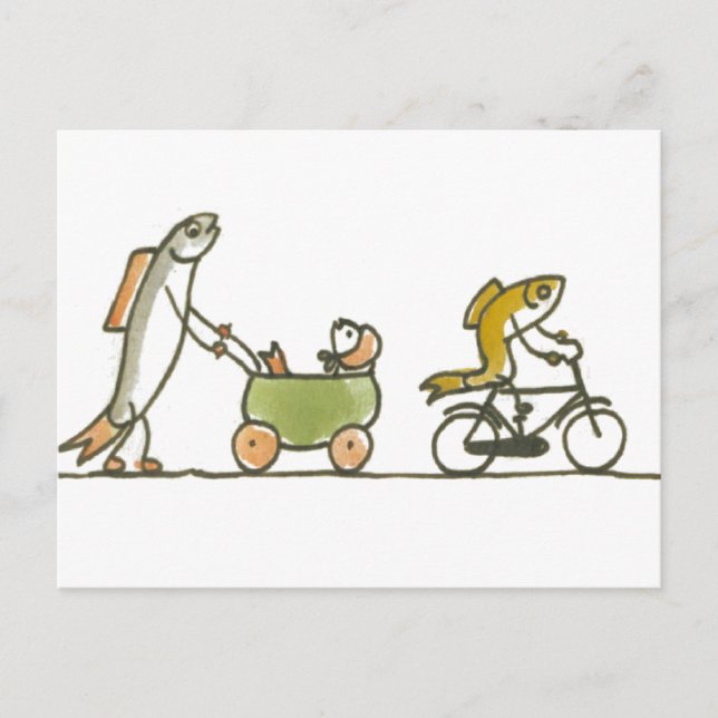 Cartão Postal Peixes Buggy e Bike (Frente)