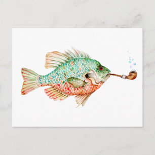 Cartão Postal Peixes com tubagem