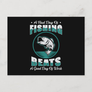 Cartão Postal Peixes de pesca amam pescador pescando Rod Engraça