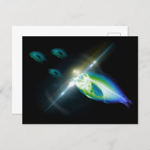 Cartão Postal Peixes de raios X Jantes de caça 5