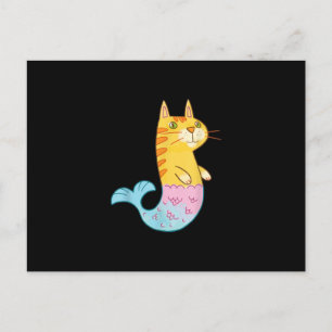 Cartão Postal Peixes De Sereia De Gato Gato-Gato-Gato Que Nadam