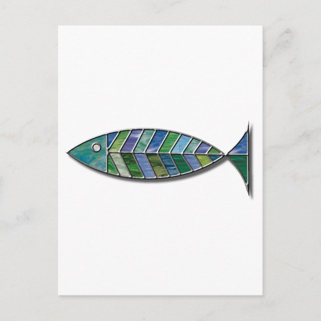 Cartão Postal Peixes De Vidro Mantidos (Frente)