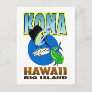 Cartão Postal Peixes dorados-do-mar e atum-rabilho