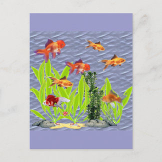 Cartão Postal Peixes dourados